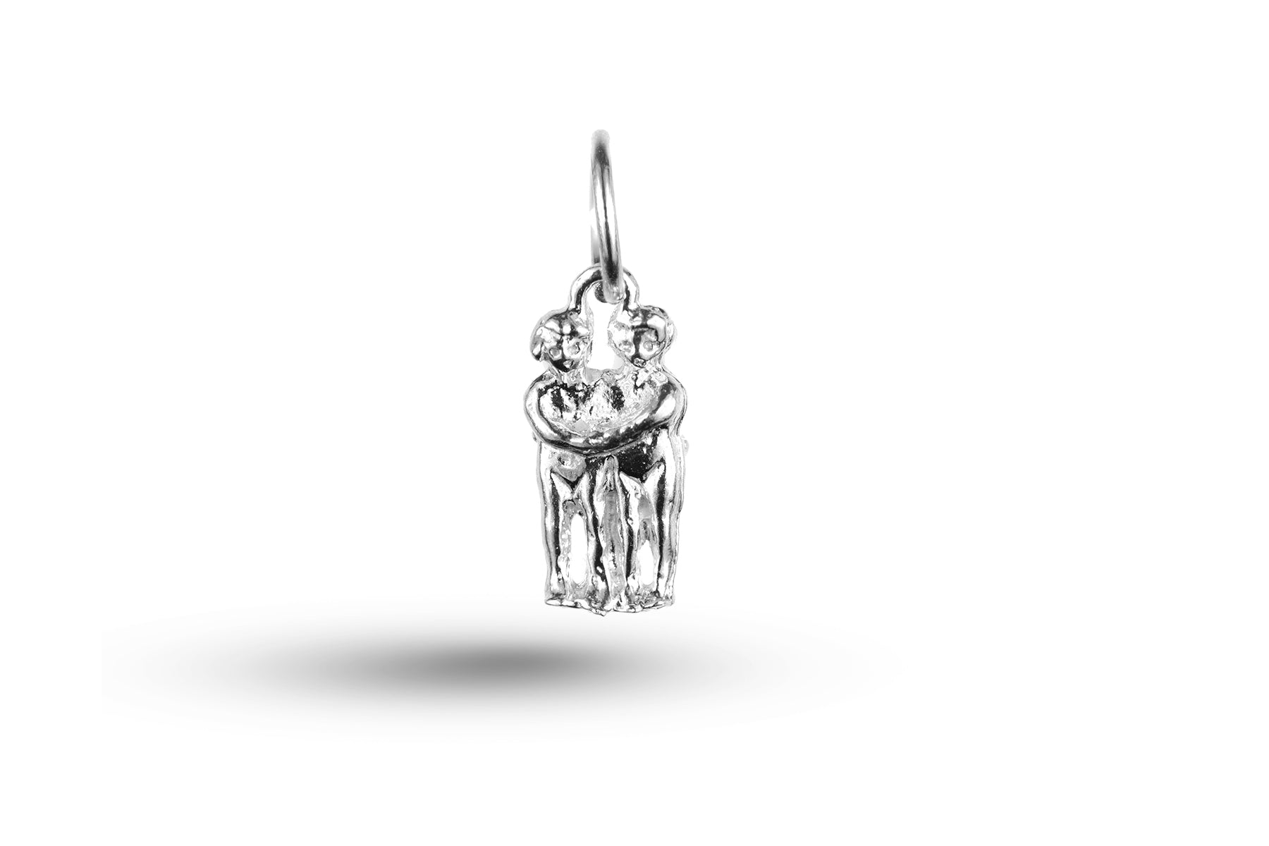 White gold Gemini Twins charm.
