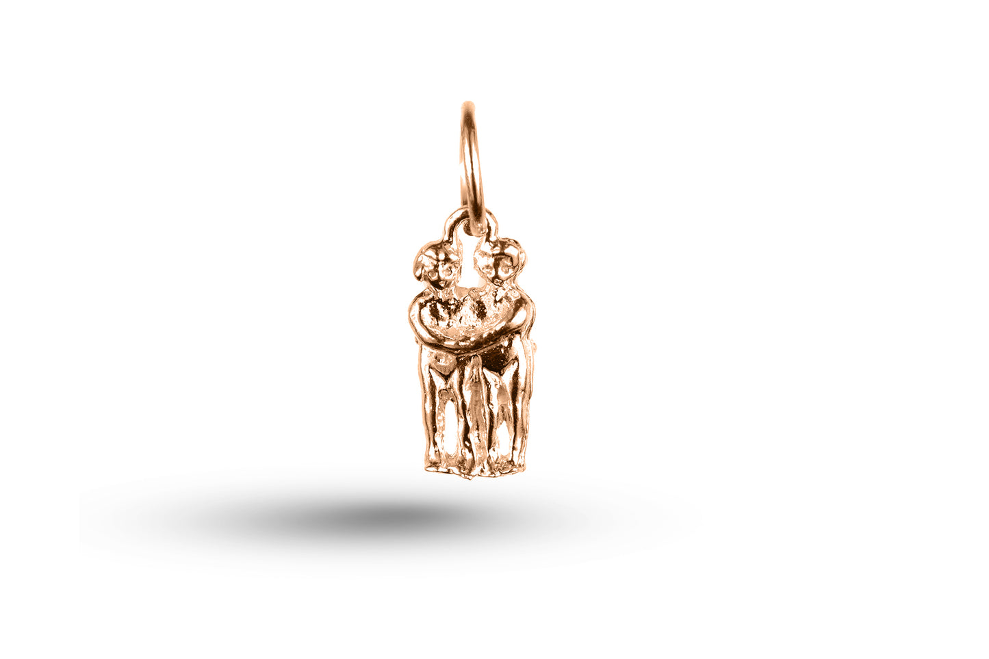 Rose gold Gemini Twins charm.