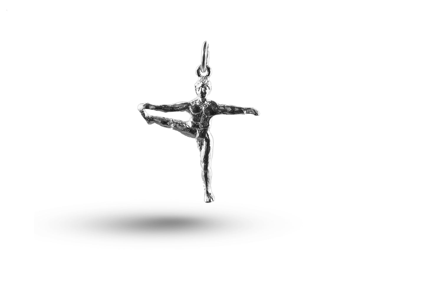 White gold Floor Exercise charm.