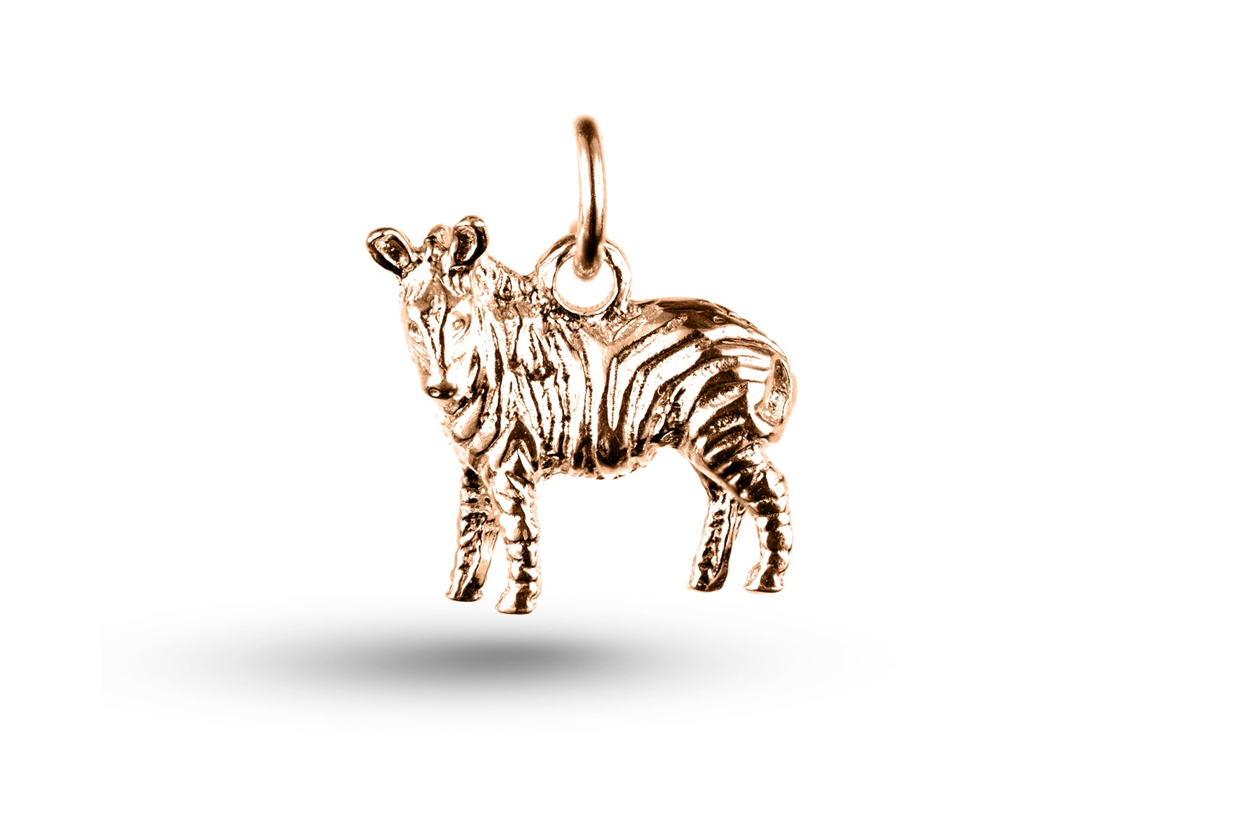 Rose gold Zebra charm.