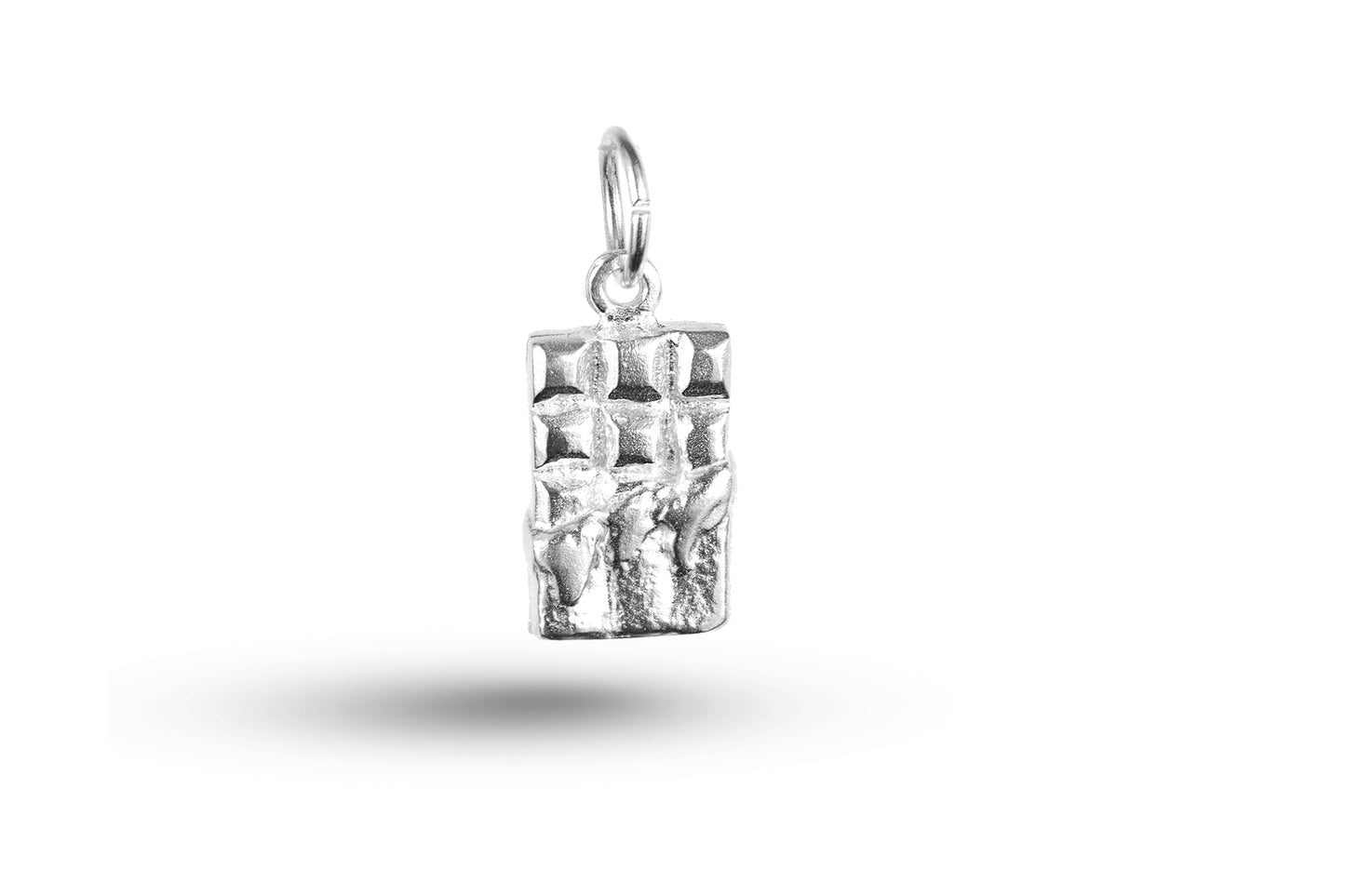 White gold Bar of Chocolate charm.