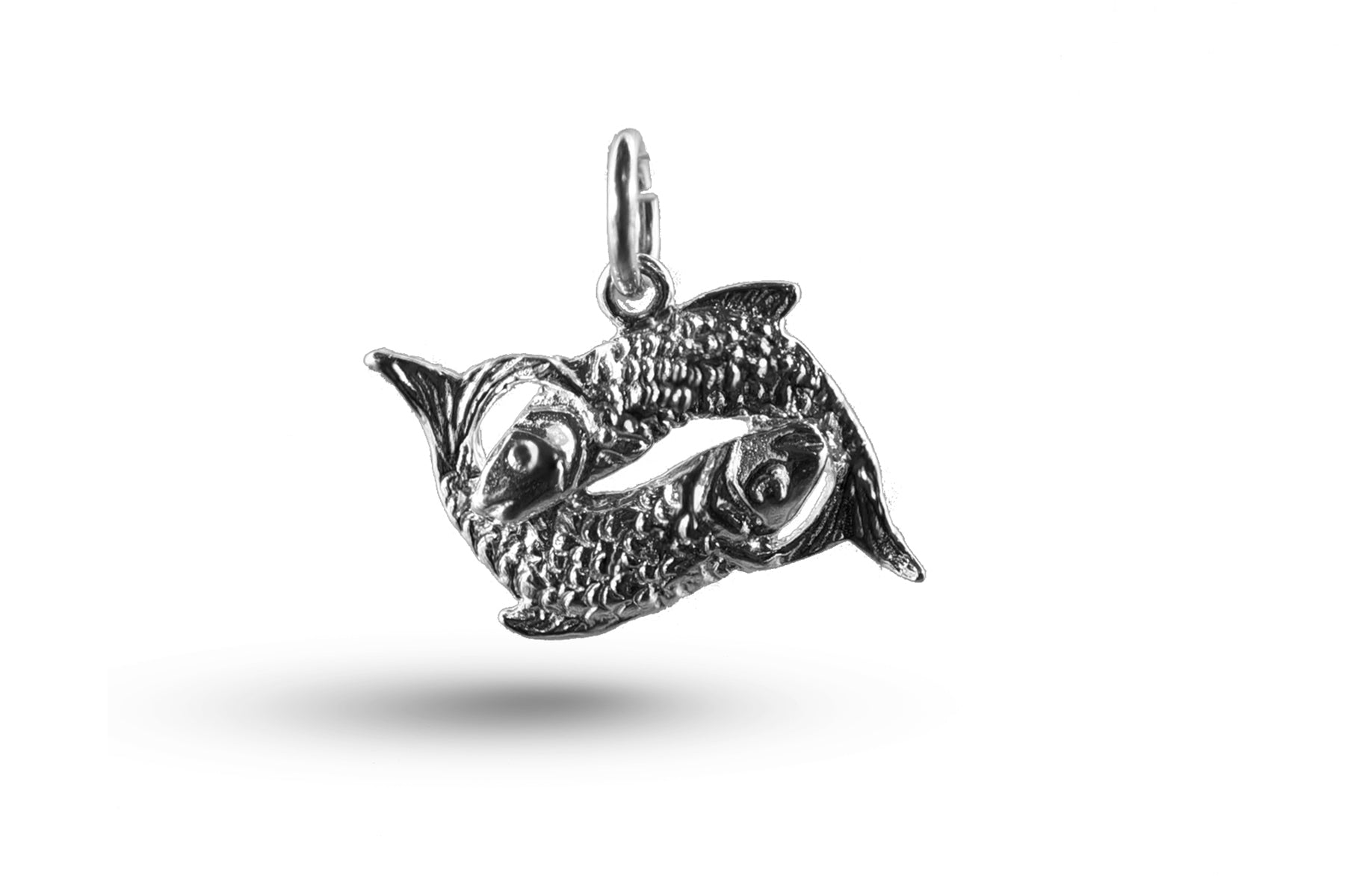 White gold Pisces charm.