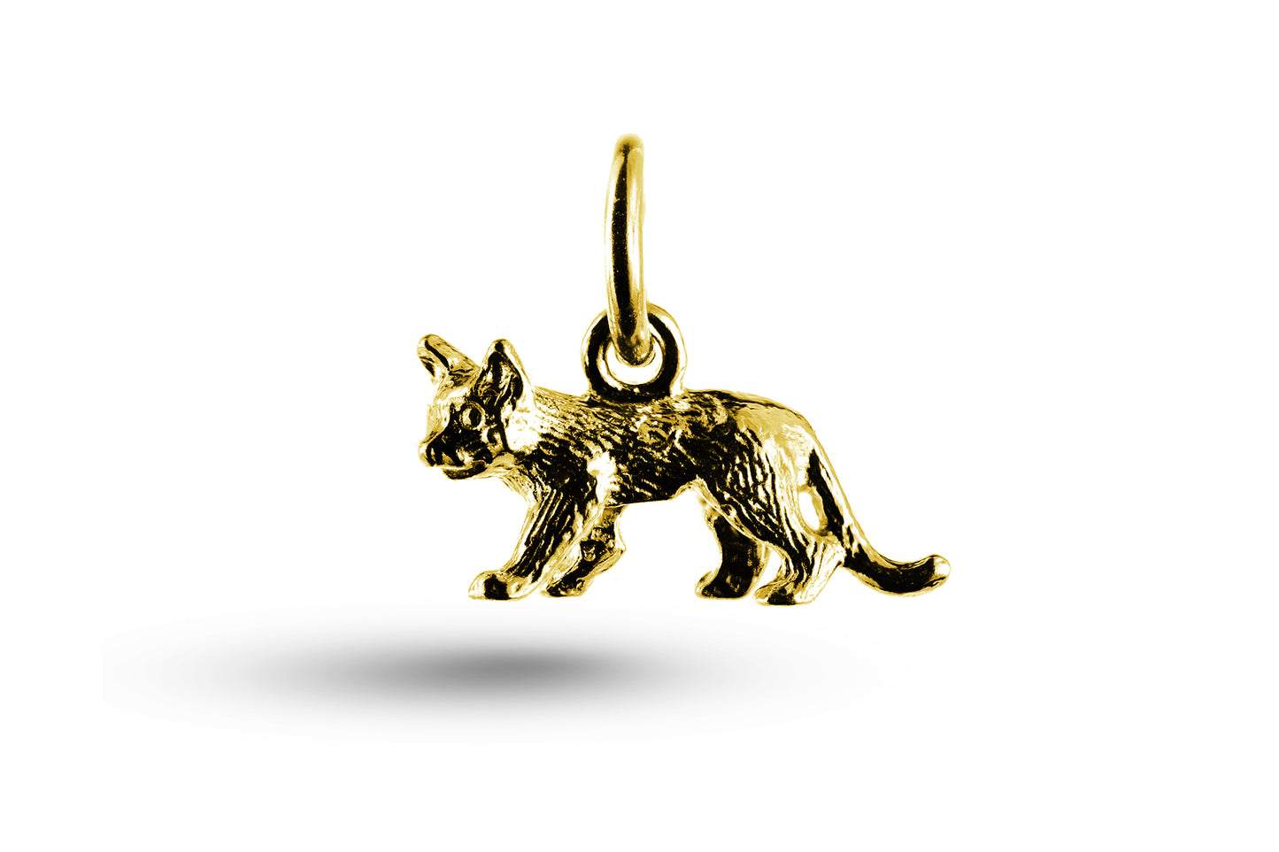 Yellow gold Lucky Black Cat charm.