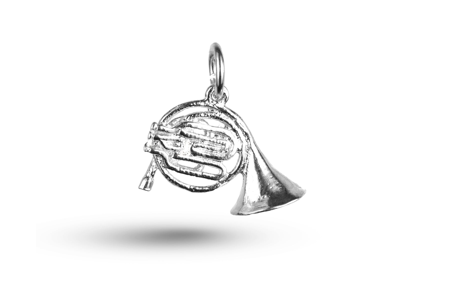 White gold French Horn charm.