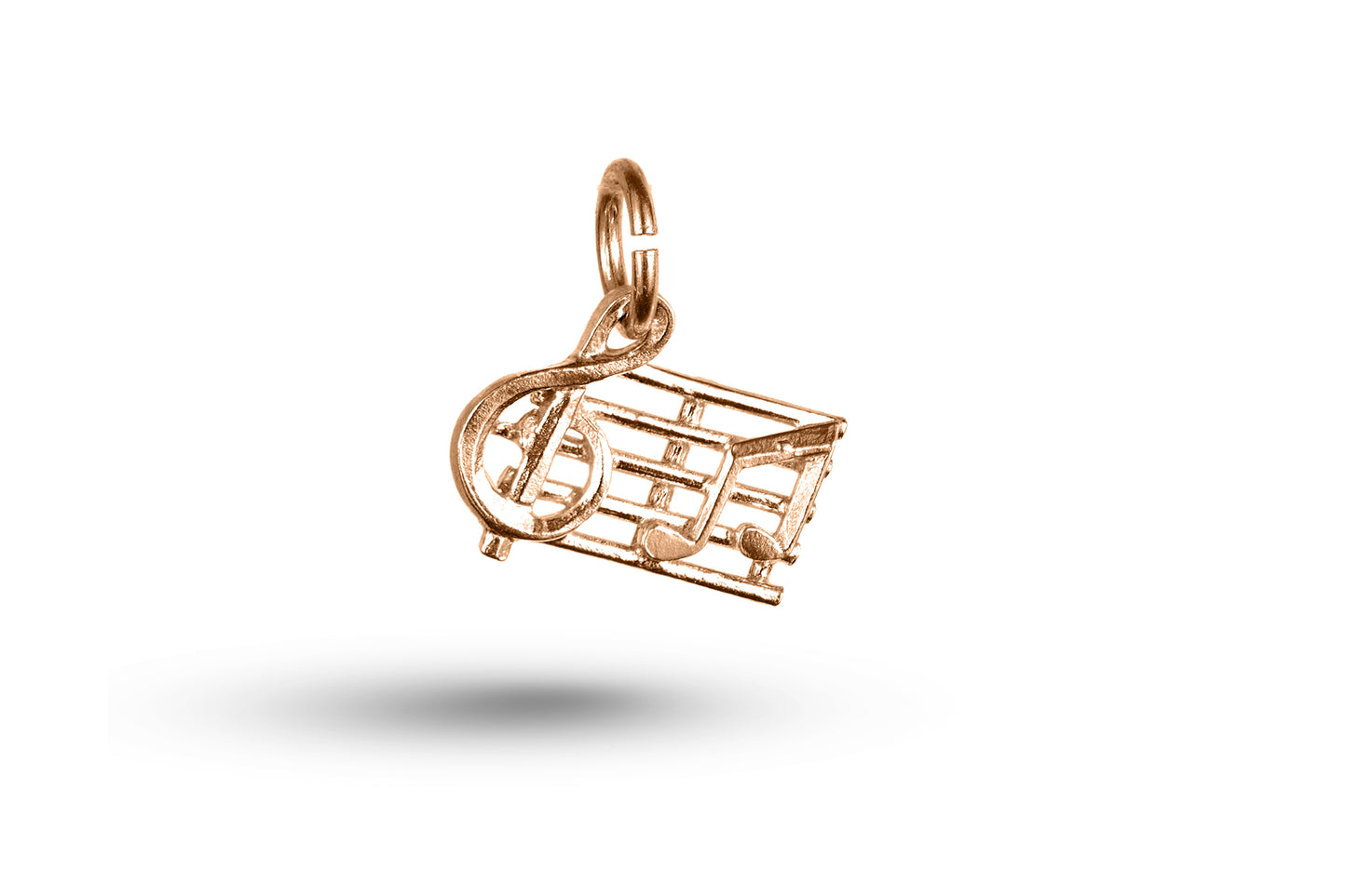 Rose gold Treble Clef With Notes charm.