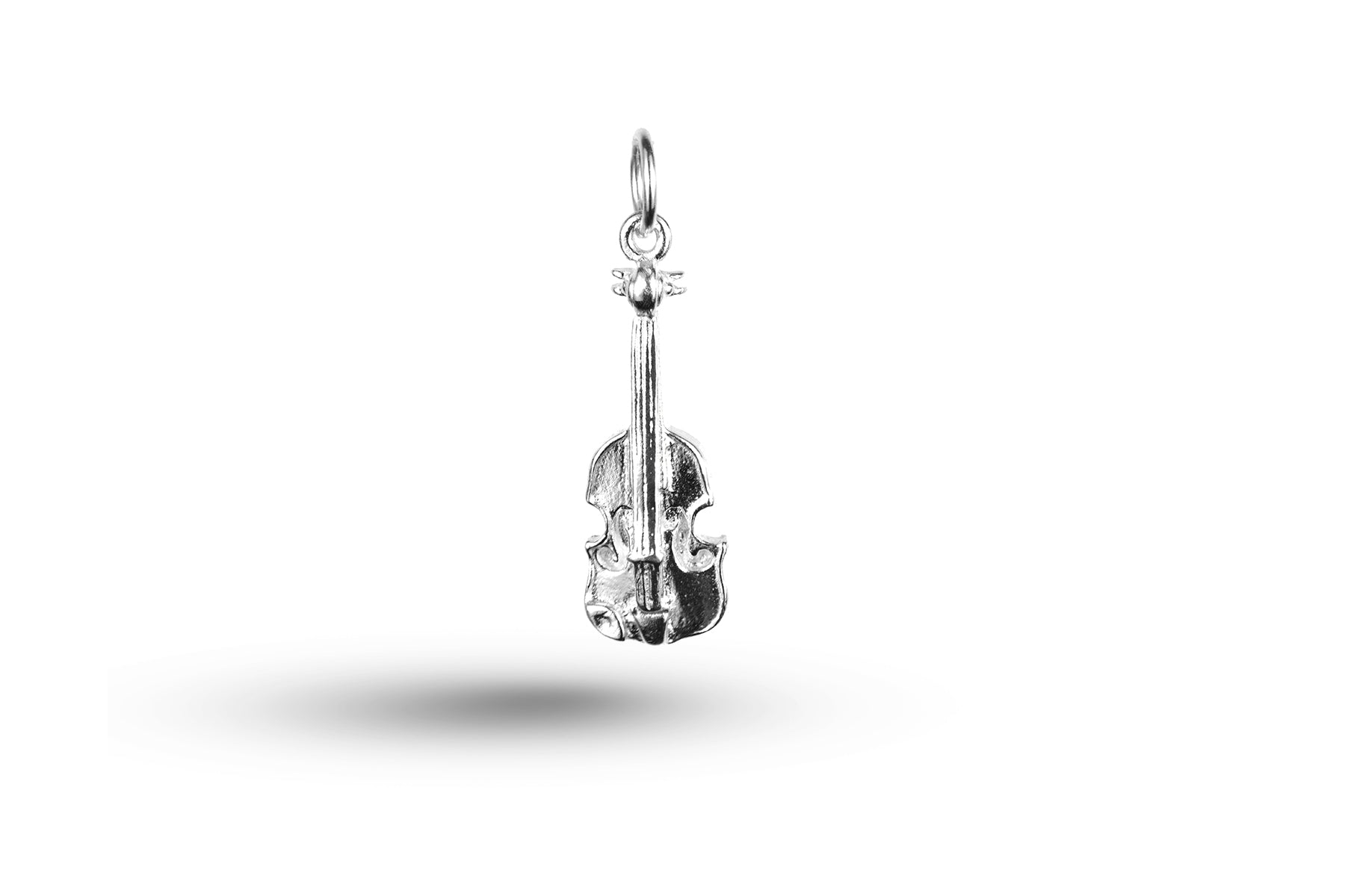 White gold Violin charm.