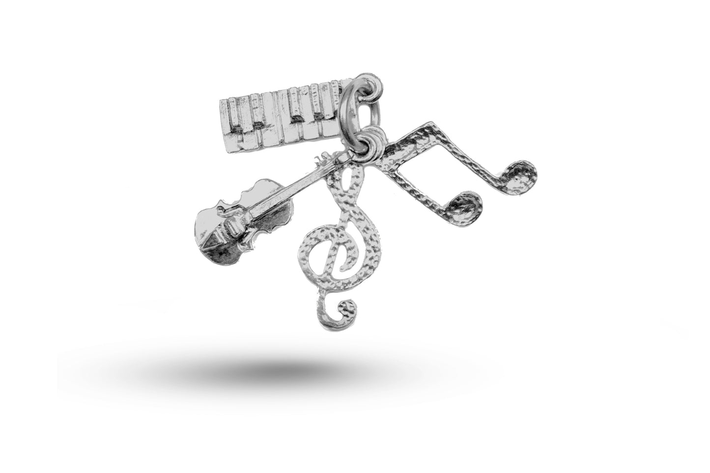 White gold Music Set charm.