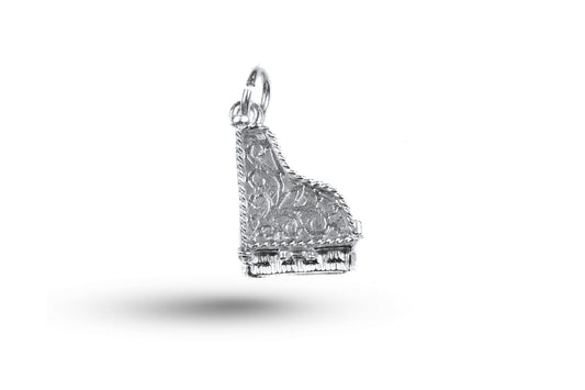 White gold Grand Piano charm.