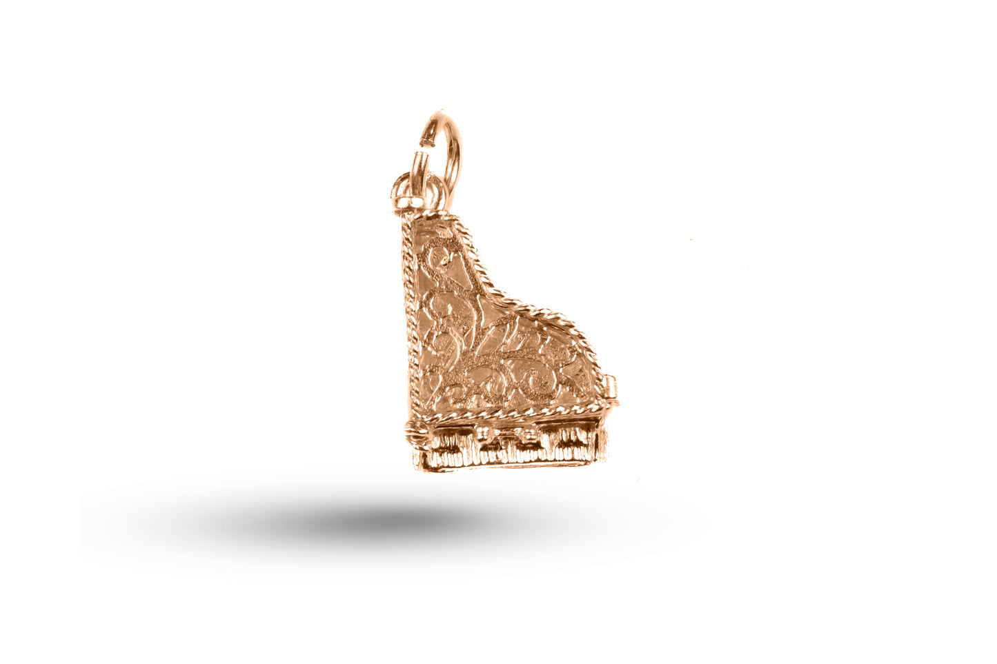 Rose gold Grand Piano charm.