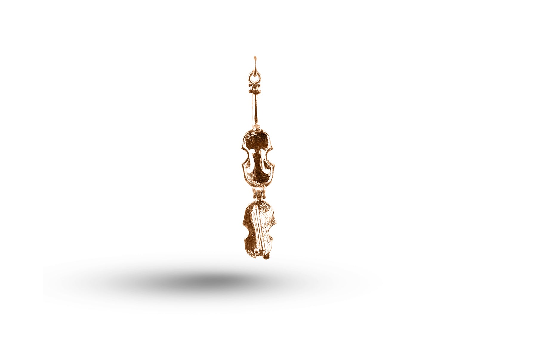 Rose gold Opening Violin charm.