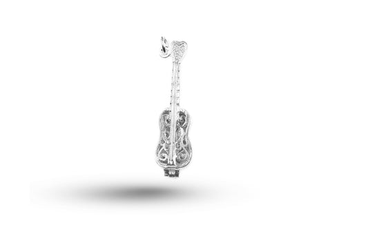 White gold Opening Guitar charm.