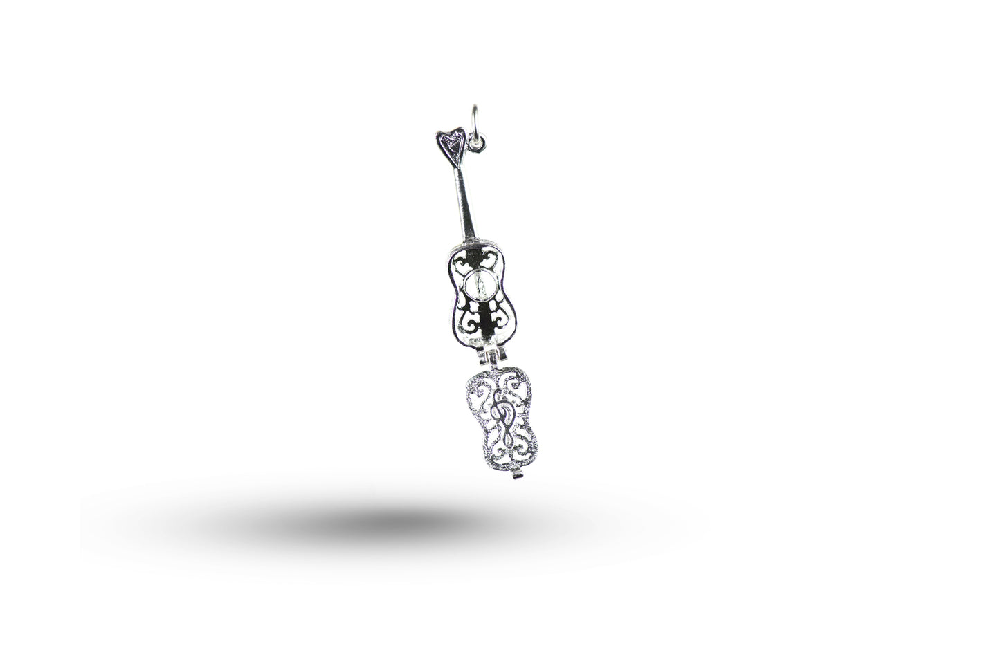 White gold Opening Guitar charm.