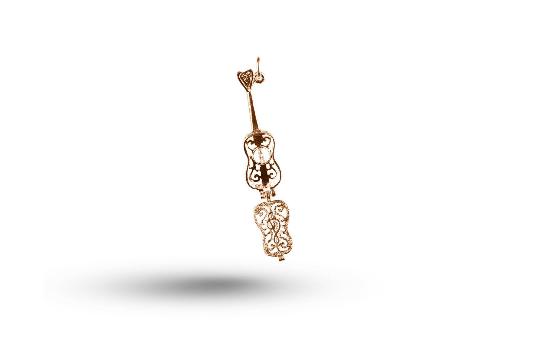 Rose gold Opening Guitar charm.