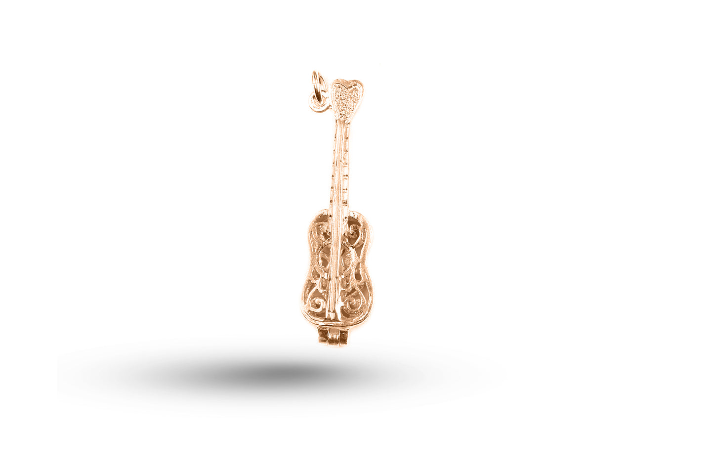 Rose gold Opening Guitar charm.