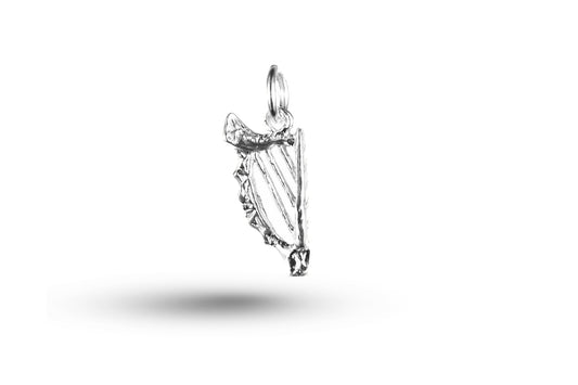 White gold Irish Harp charm.