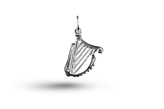 White gold Irish Harp charm.