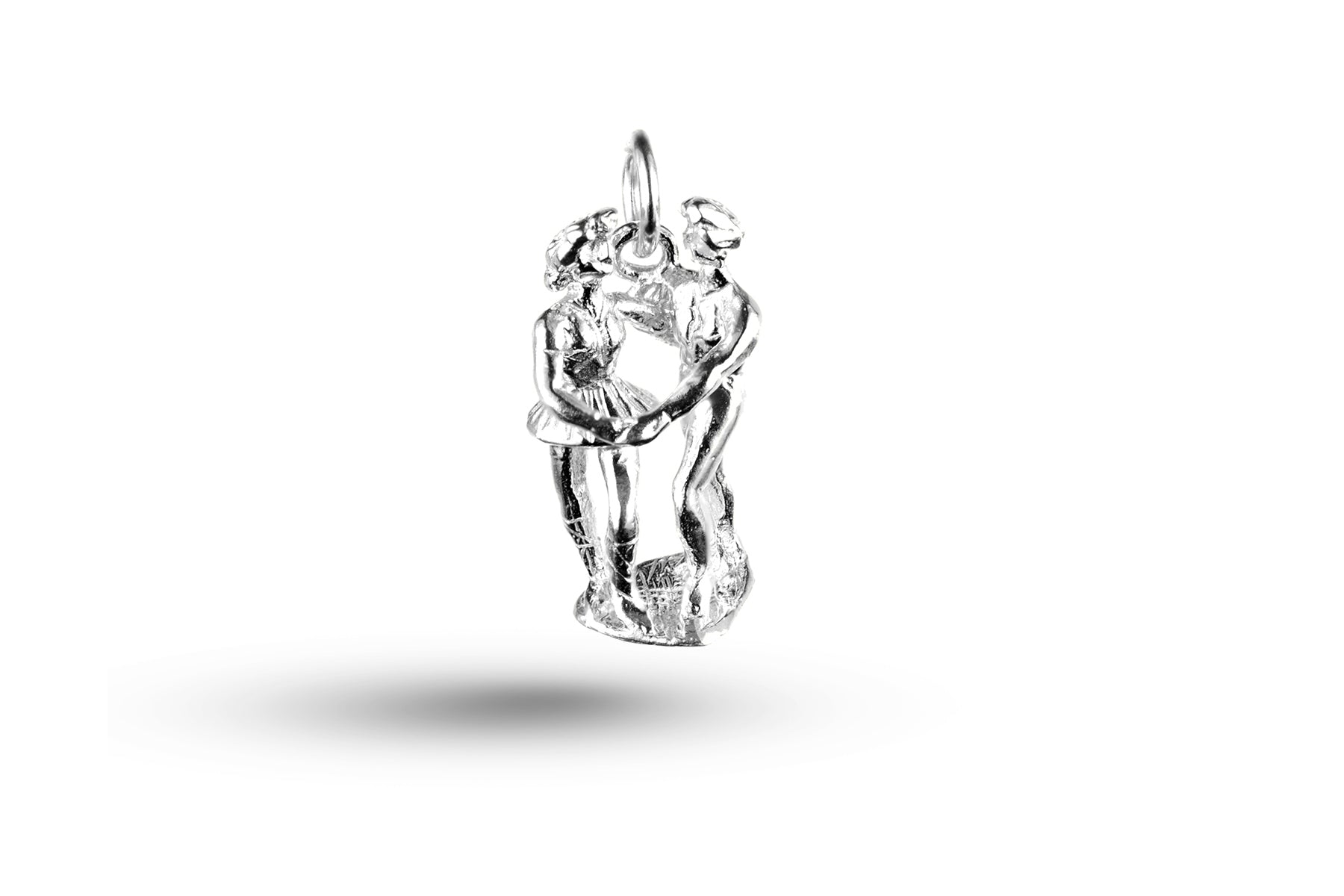 White gold Rock and Roll Dancers charm.