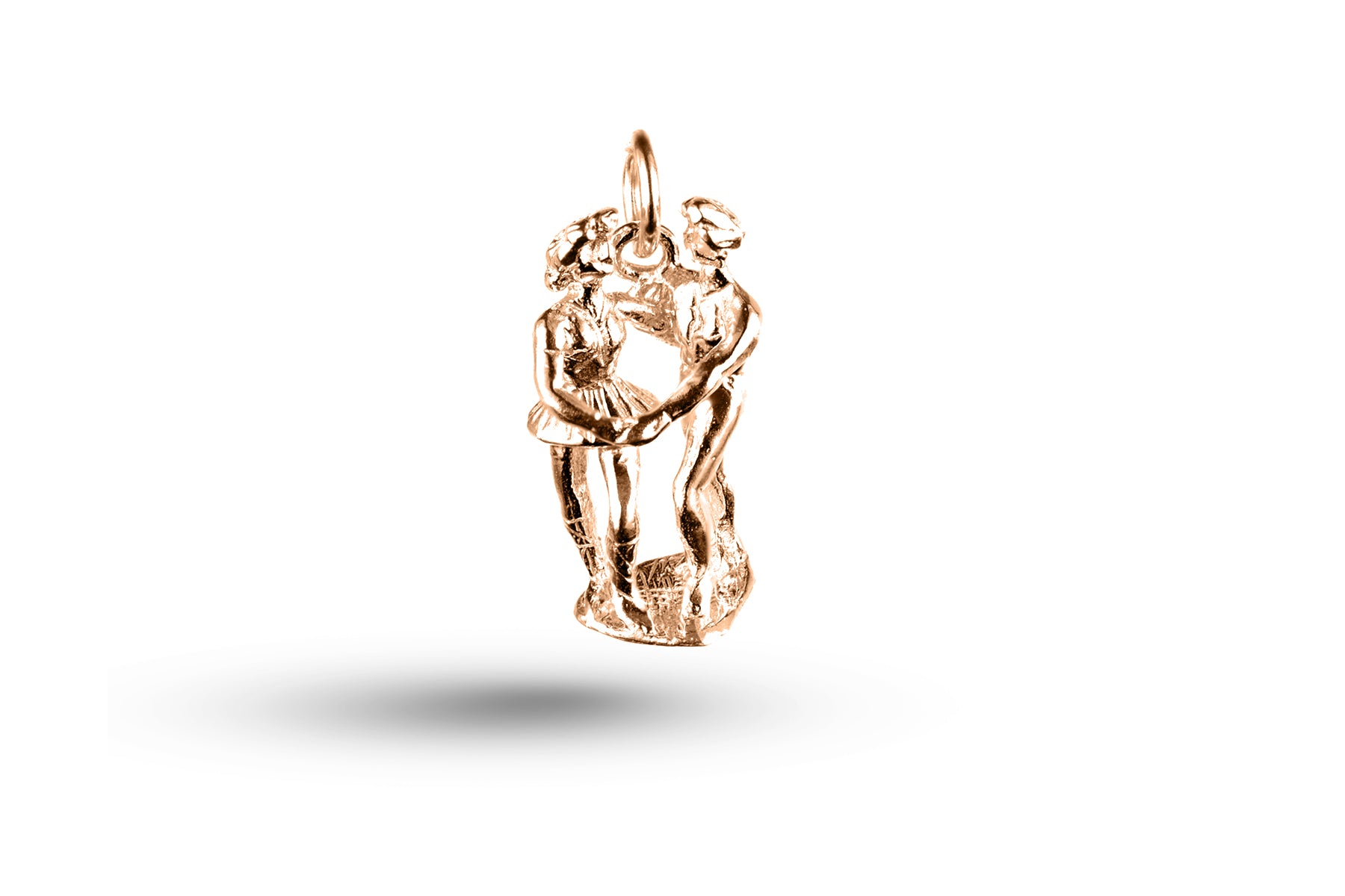 Rose gold Rock and Roll Dancers charm.