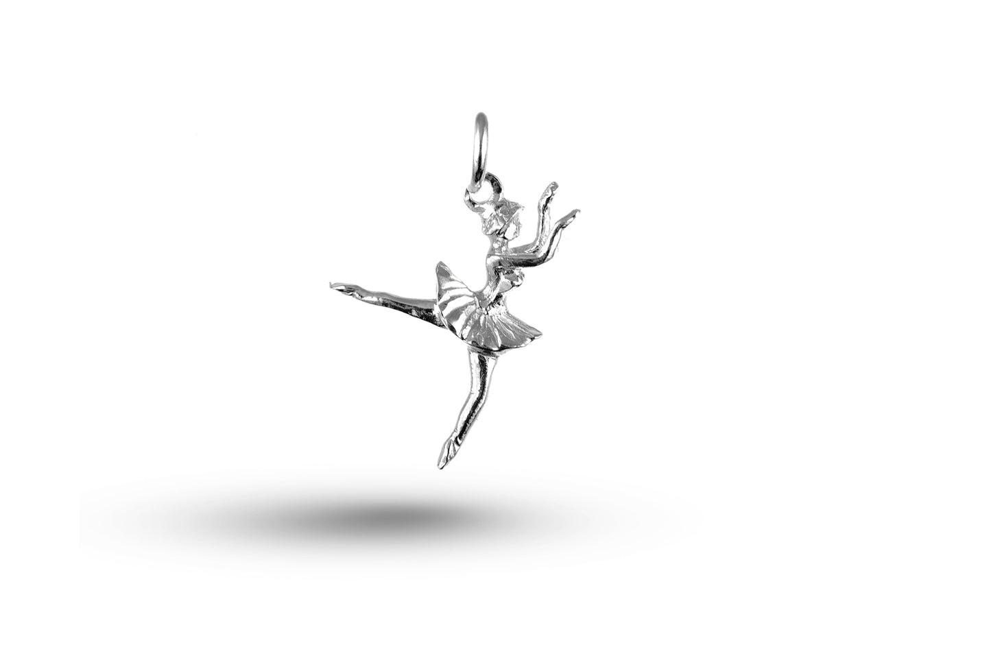 White gold Standing Ballet Dancer charm.