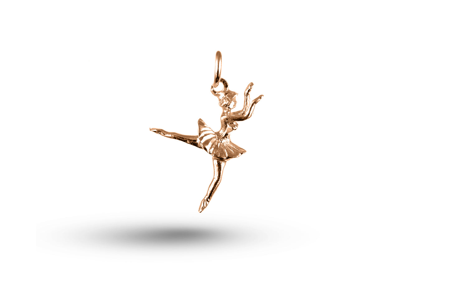 Rose gold Standing Ballet Dancer charm.