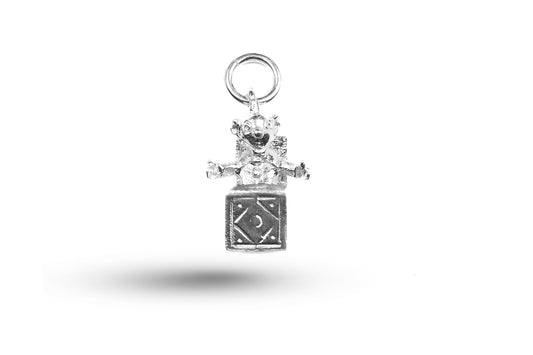 White gold Jack in a Box charm.