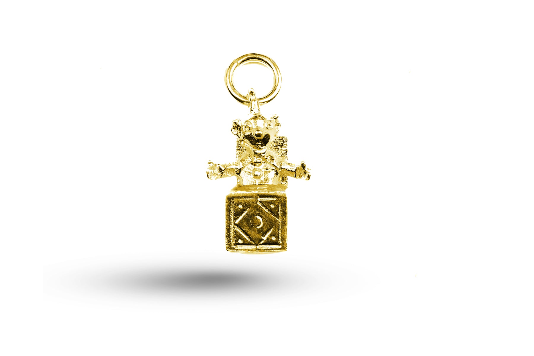 Yellow gold Jack in a Box charm.