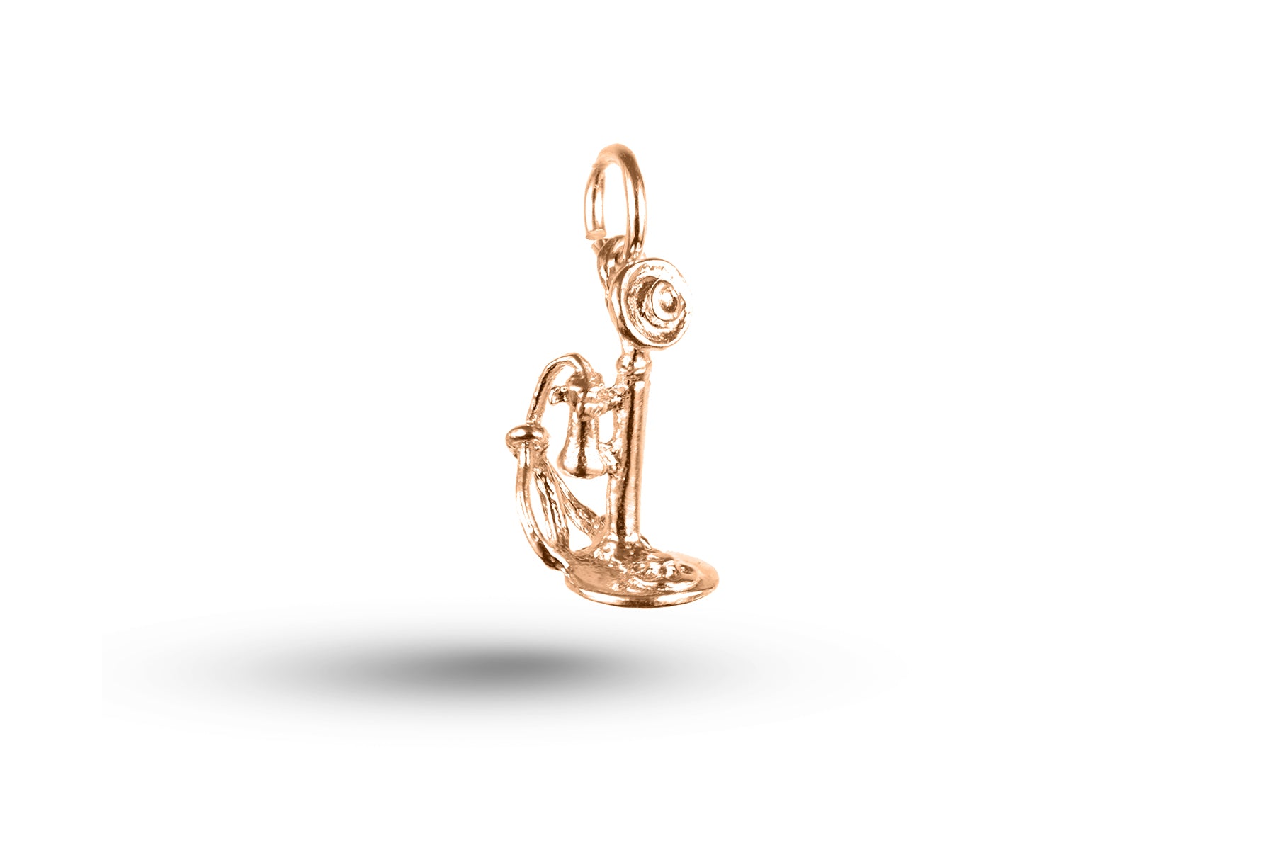 Luxury rose gold Candlestick Telephone charm.