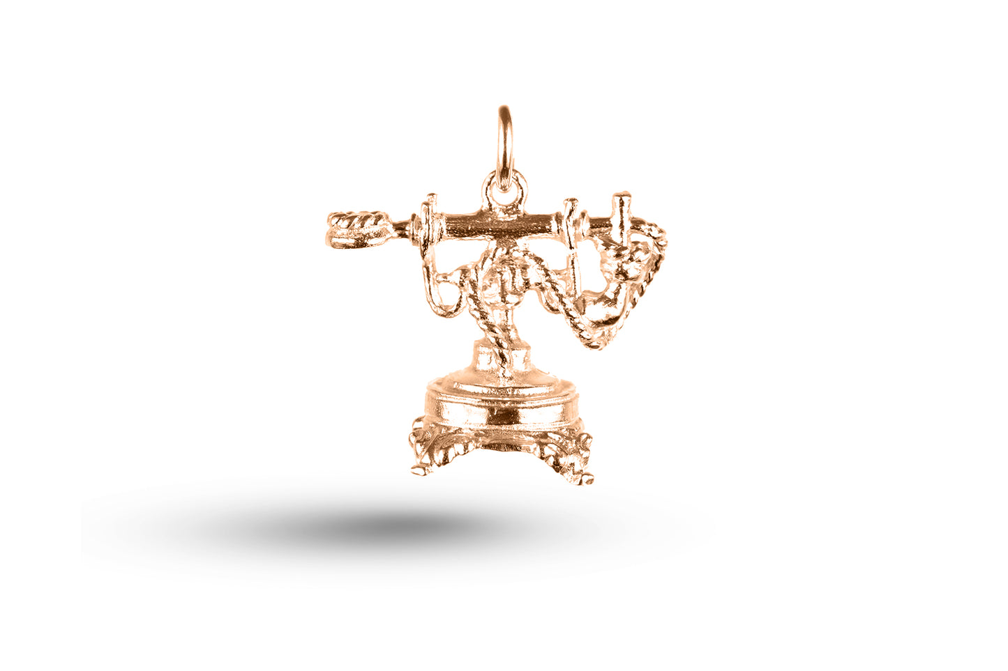 Rose gold Old Fashioned Candlestick Telephone charm.