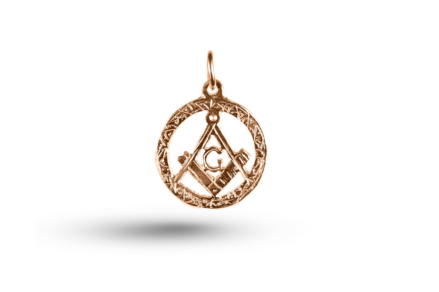 Rose gold Masonic charm.