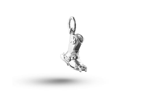 White gold Cowboy Boot charm.