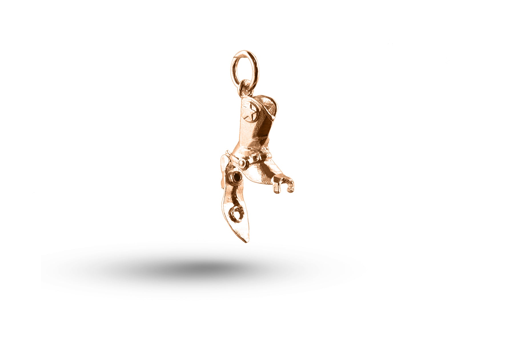 Rose gold open Cowboy Boot charm.