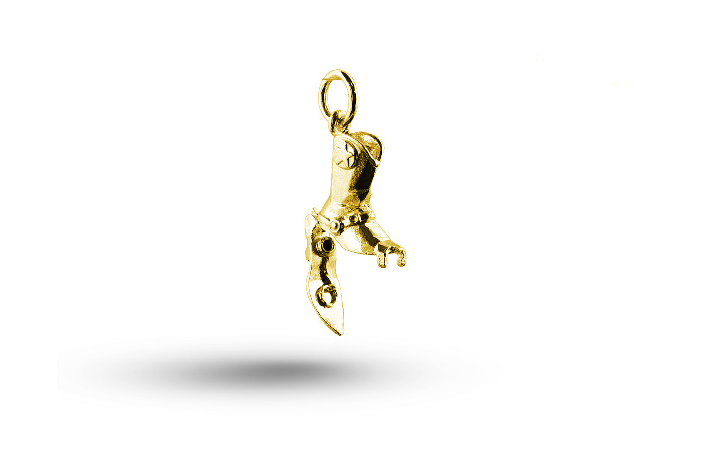 Yellow gold open Cowboy Boot charm.