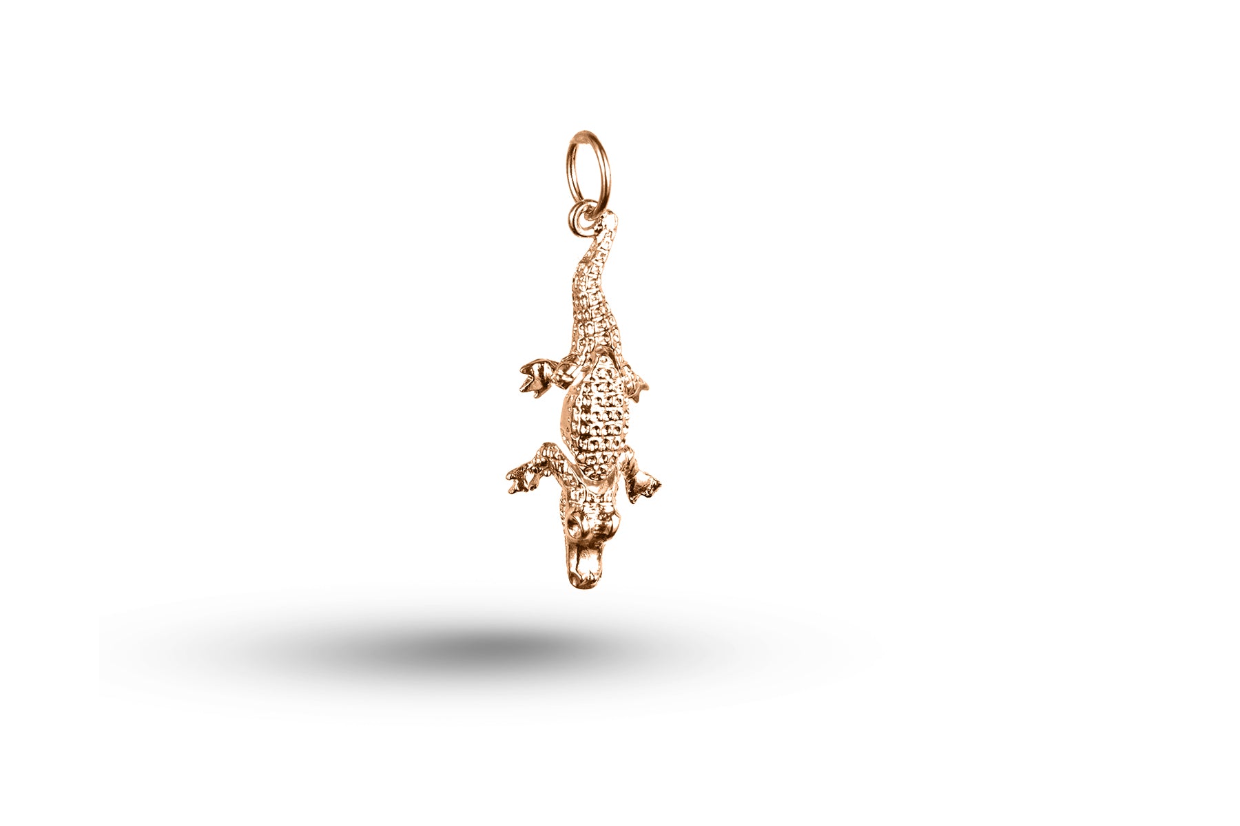 Luxury rose gold articulated Crocodile charm.