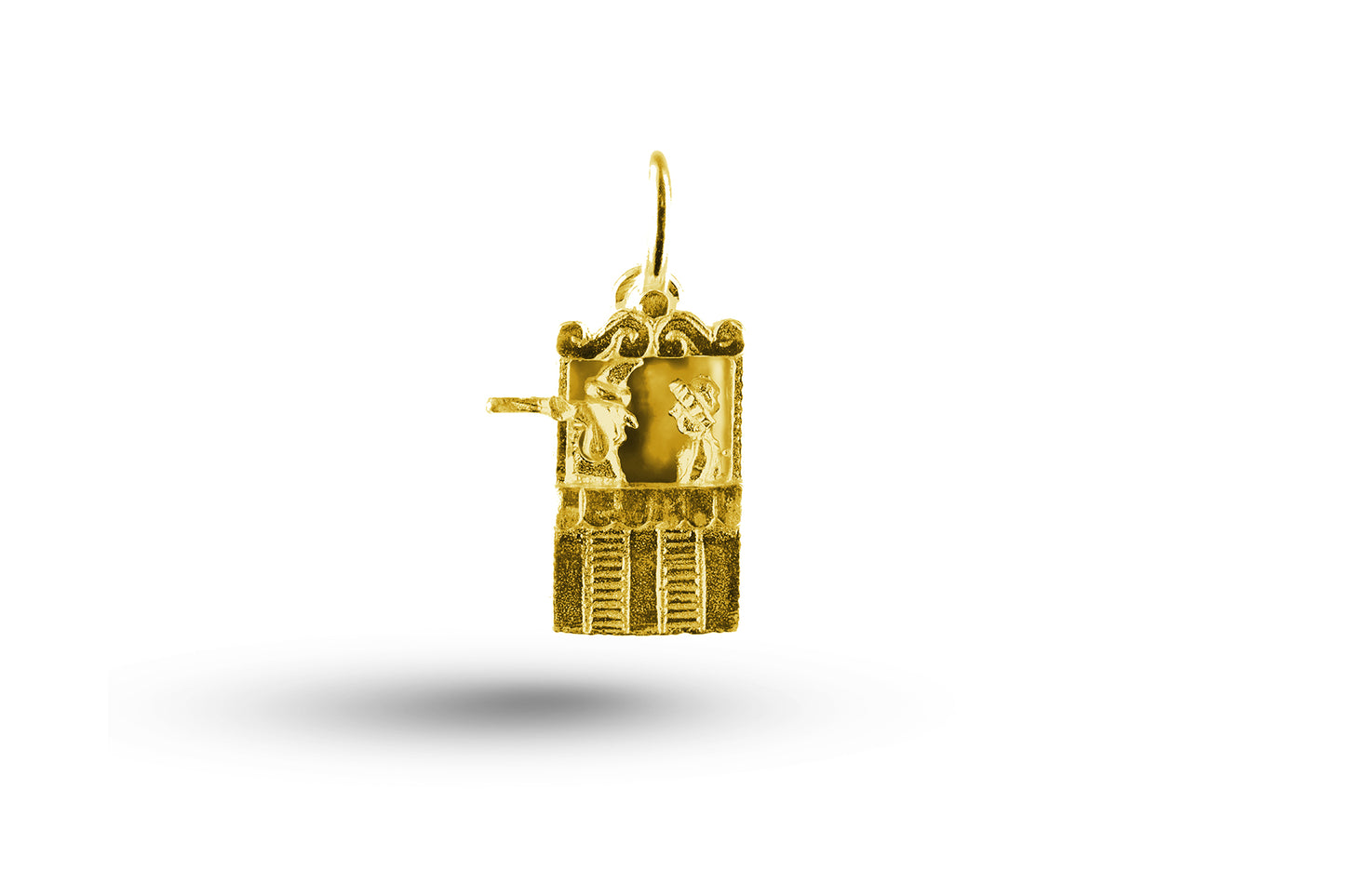 Yellow gold Punch and Judy Show charm.