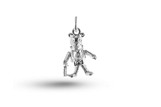 White gold Travelling Teddy charm.