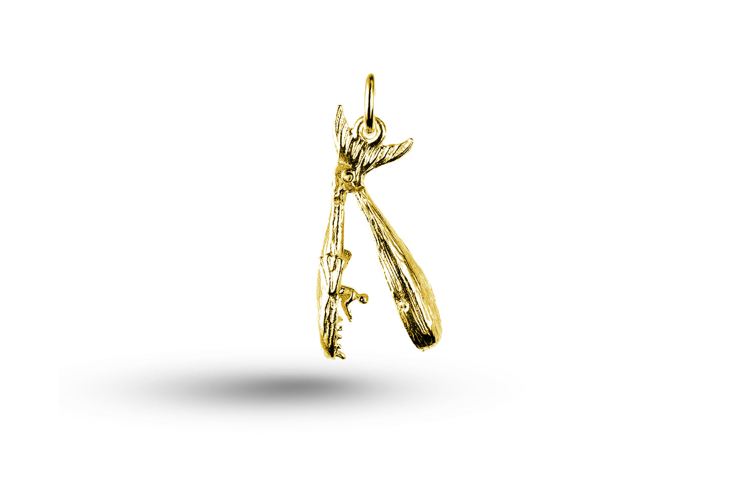 Yellow gold open Whale charm.