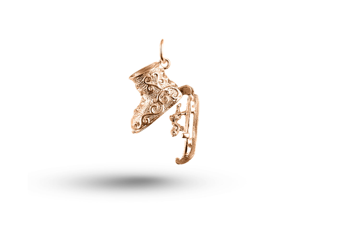Rose gold Opening Ice Skate charm.