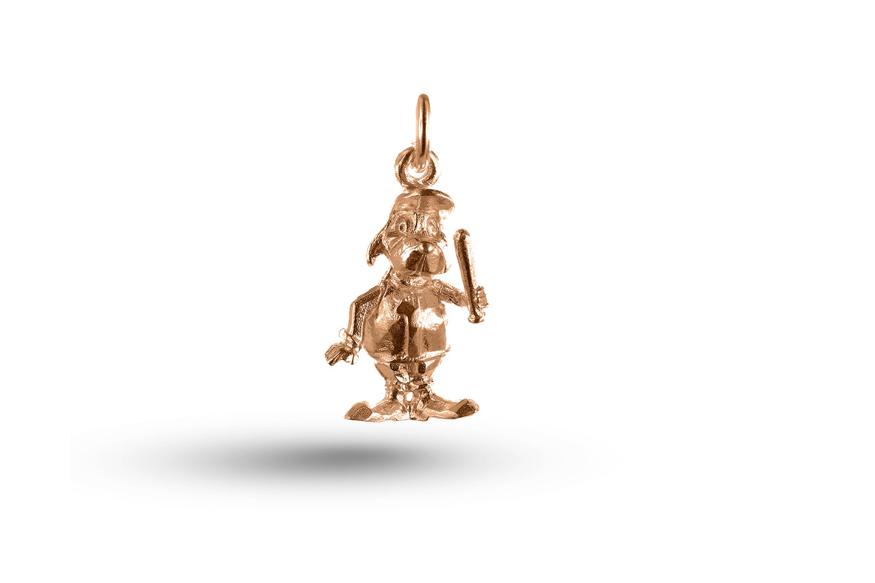 Luxury rose gold baseball dog charm.