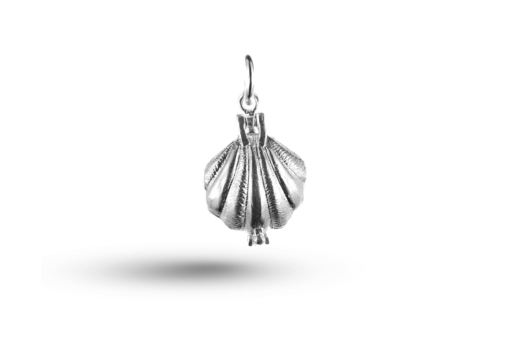 White gold Clam Shell Charm.