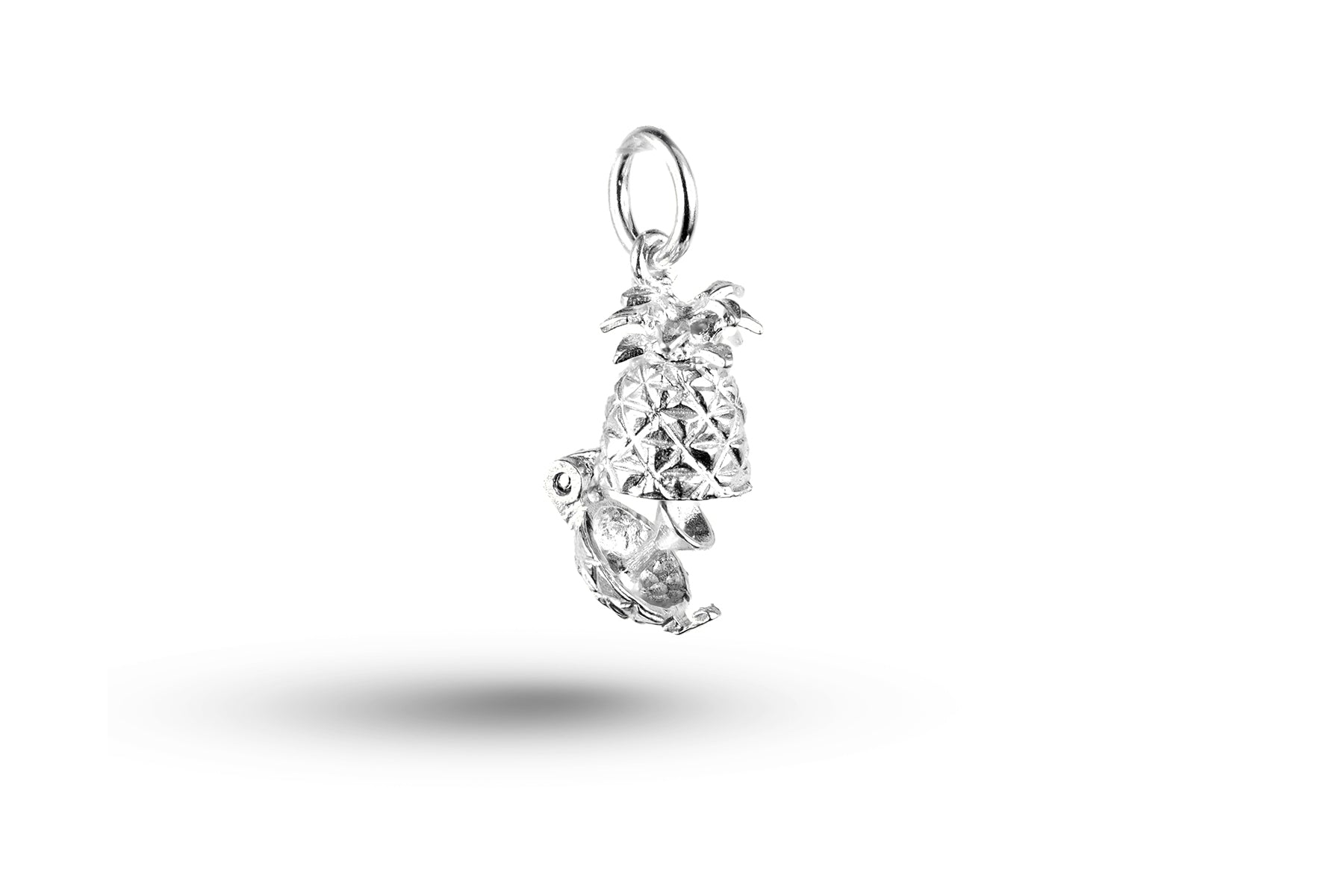 White gold open Pineapple charm.