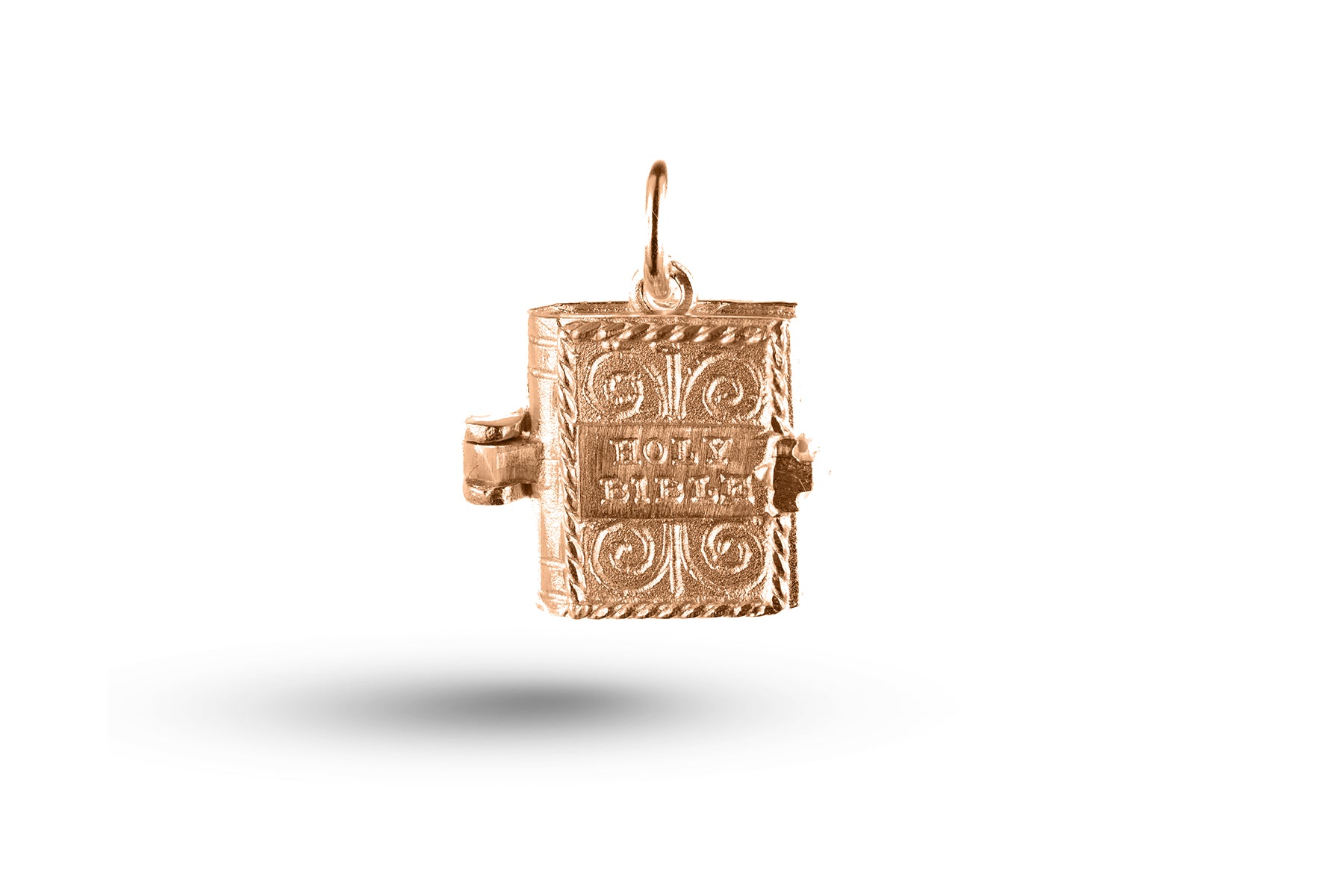 Luxury rose gold Bible charm.