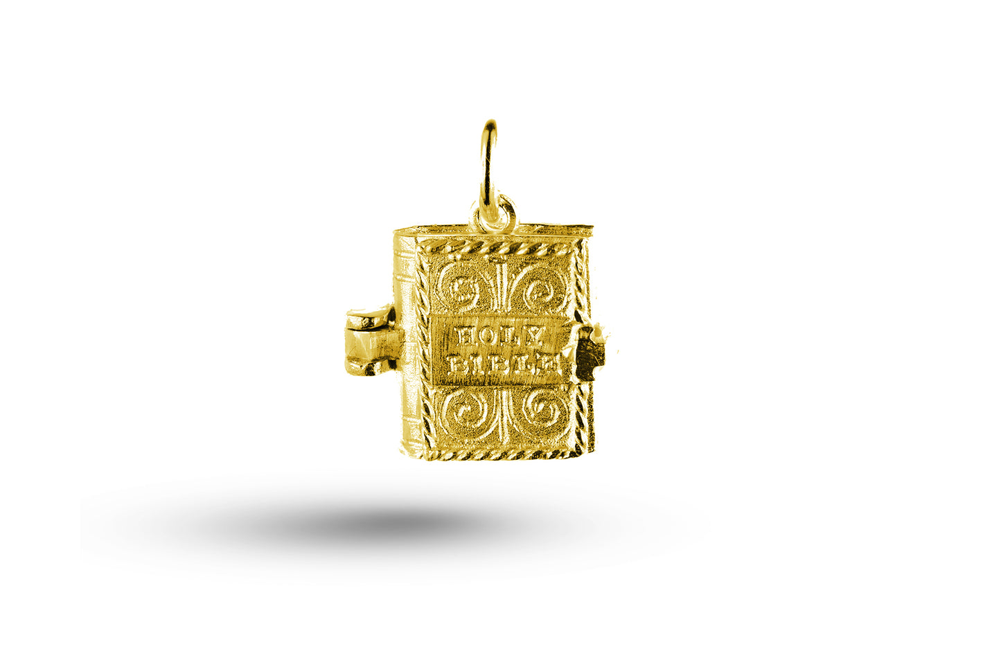 Luxury yellow gold Bible charm.