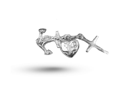 White gold Faith Hope and Charity Set charm.