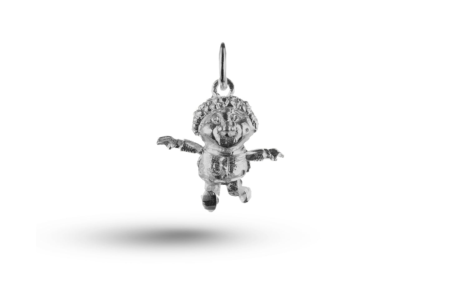 White gold Movable Little Boy charm.