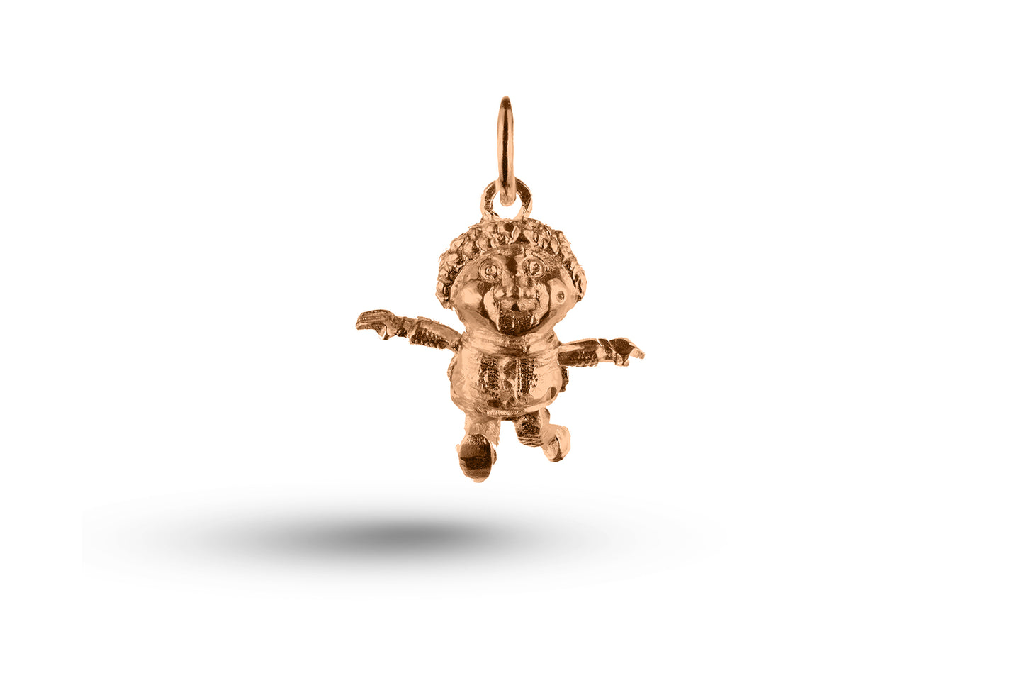 Rose gold Movable Little Boy charm.