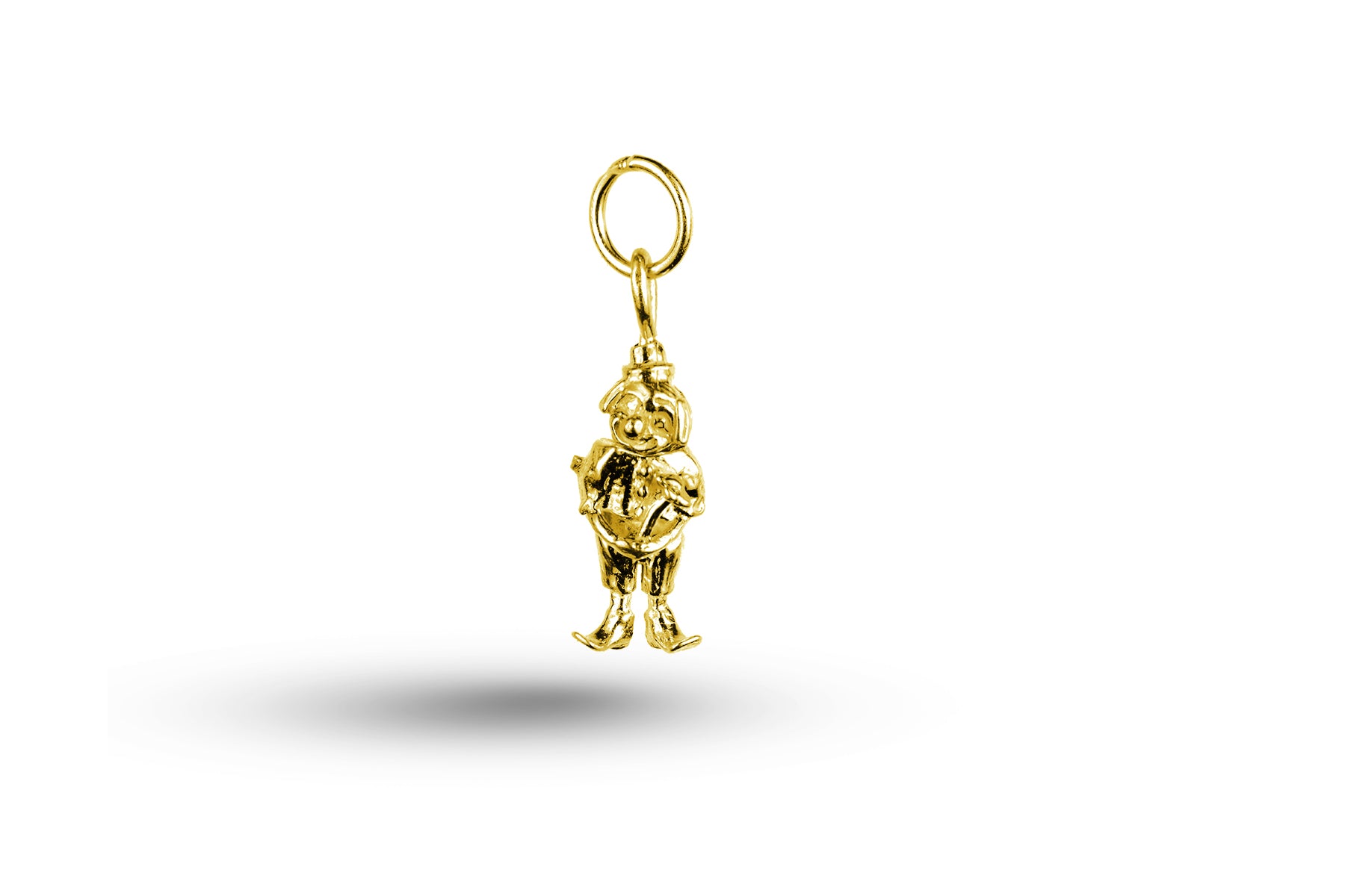 Yellow gold Clown with Flower charm.