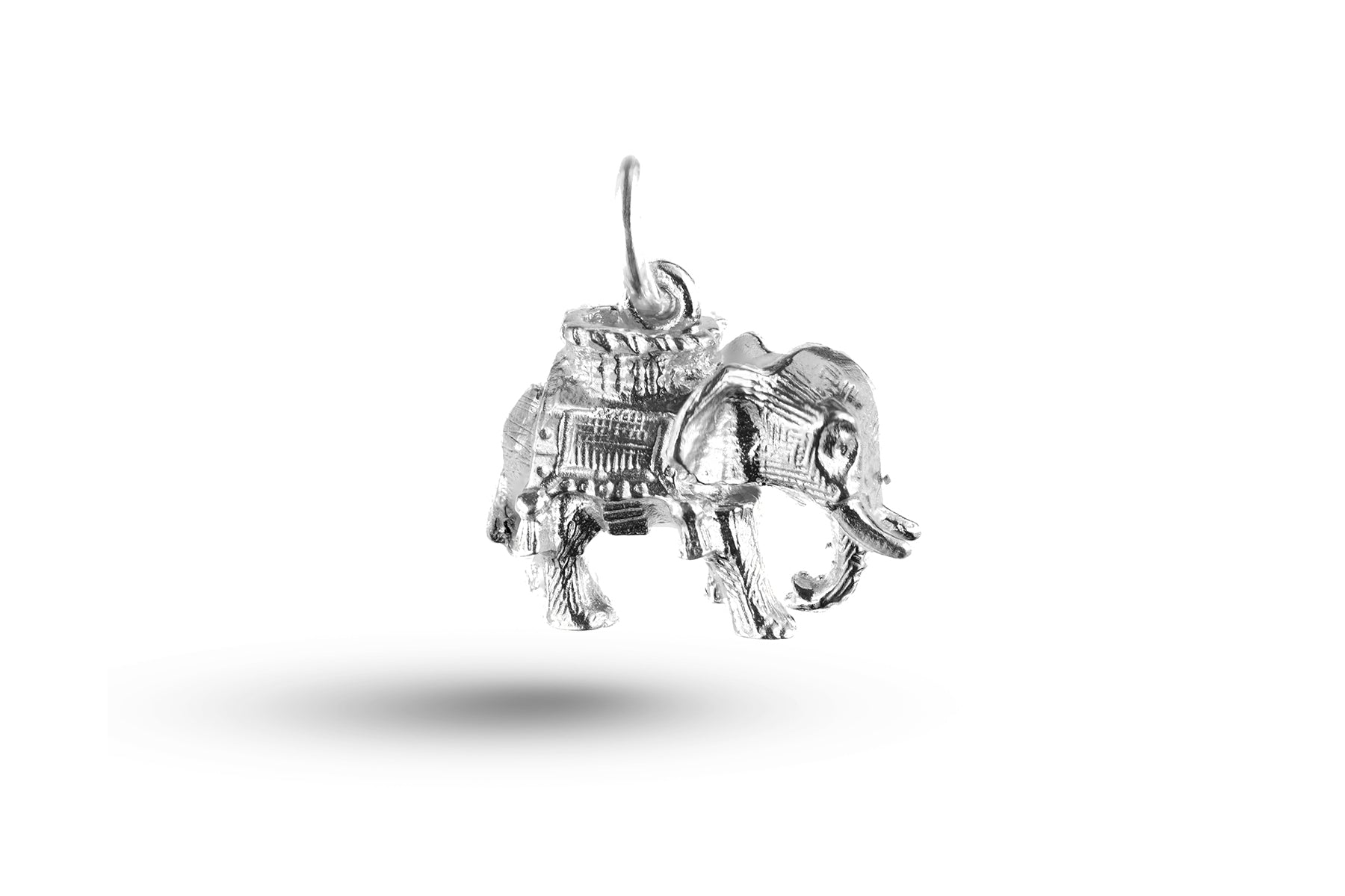 White gold Indian Elephant charm.