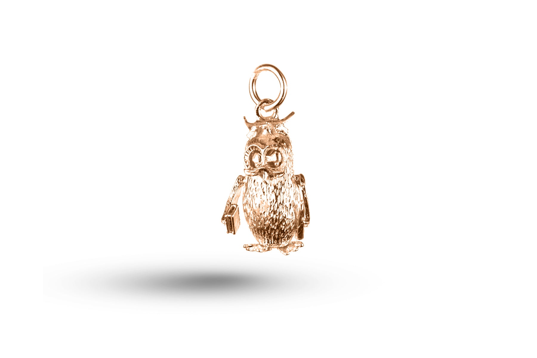 Rose gold Movable Wise Owl charm.