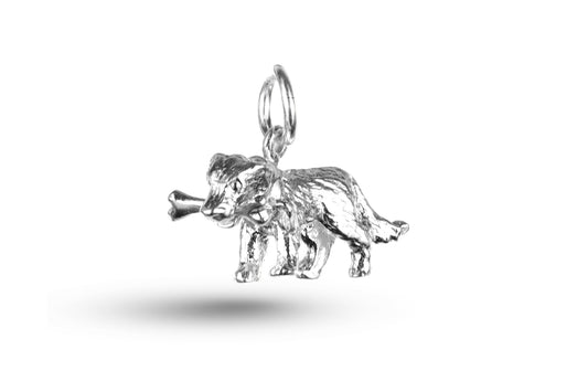 White gold Dog and Bone charm.