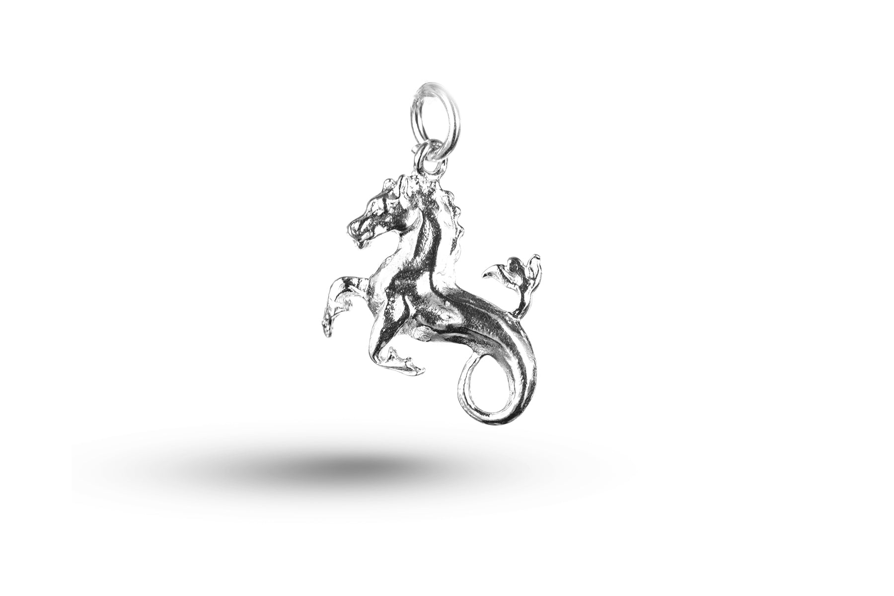White gold Mythical Seahorse charm.